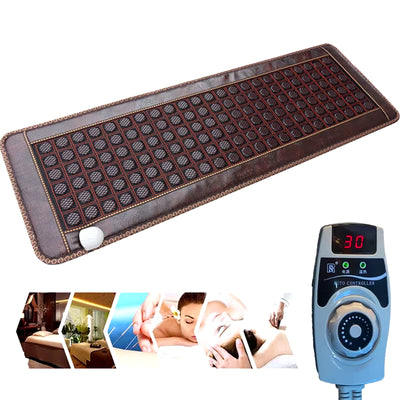 Far Infrared Heating Pad. Natural Jade &amp; Tourmaline Mat with Adjustable Heat