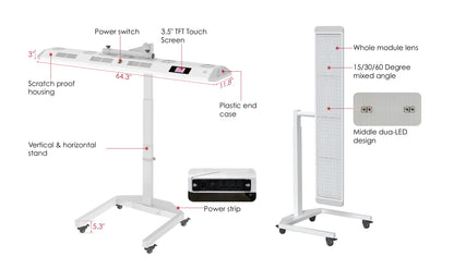 Lamps for Therapies Red Light Therapy Panel with Blanket and Electric Stand for Full Body