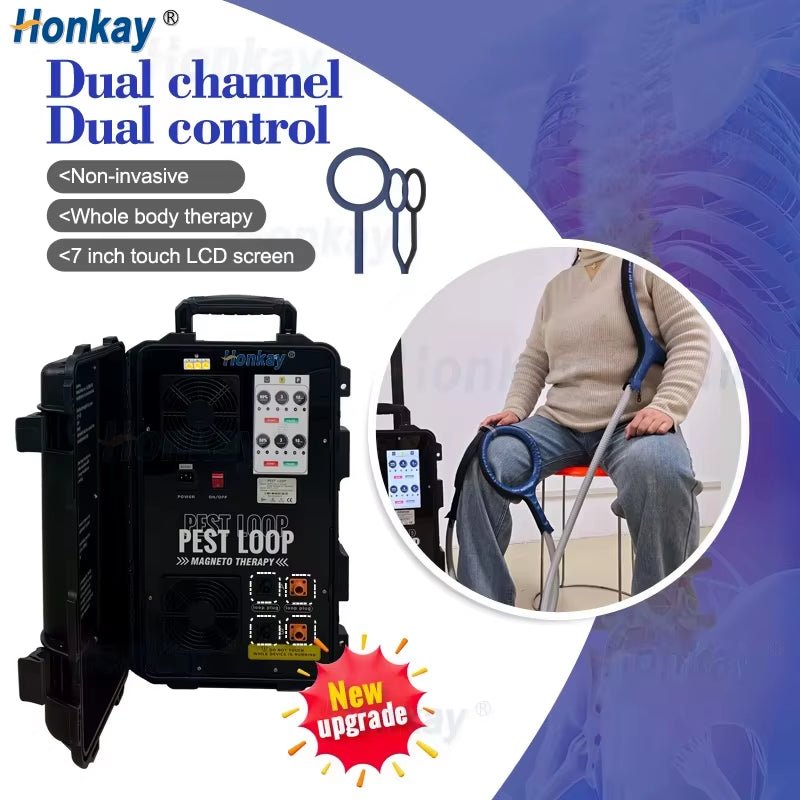 Dual Channel Pemf Magnetic Therapy Device Physio Magneto Therapy Machine Pemf Loop Pain Relief Arthritis Neuralgia Rehabilitatio