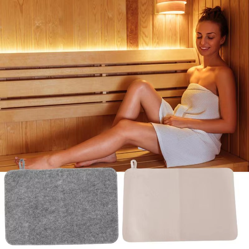 2Pcs Felt Mat Felt Heat Insulation Mat Felt Sauna Cusion Water Absorption SPA Heat Insulation Mat Sauna Bath House Shower Room