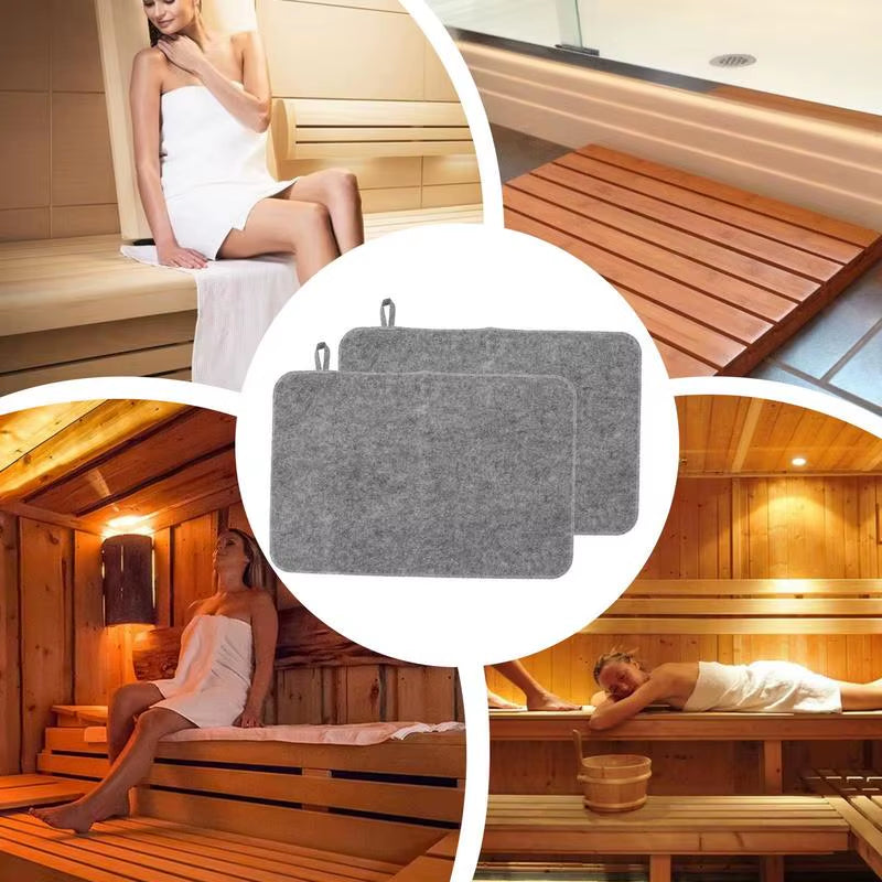 2Pcs Felt Mat Felt Heat Insulation Mat Felt Sauna Cusion Water Absorption SPA Heat Insulation Mat Sauna Bath House Shower Room