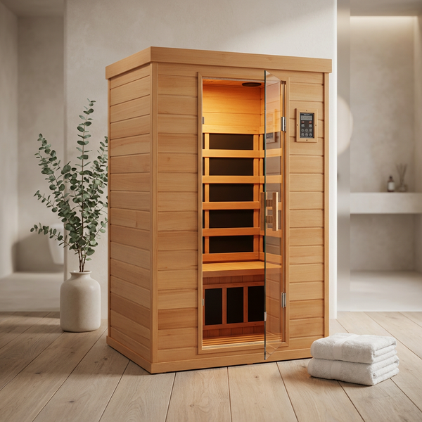 Mini Sauna, Low Emf Far Infrared Sauna, Home Spa Sauna with Bluetooth Speakers — Studio Shot
